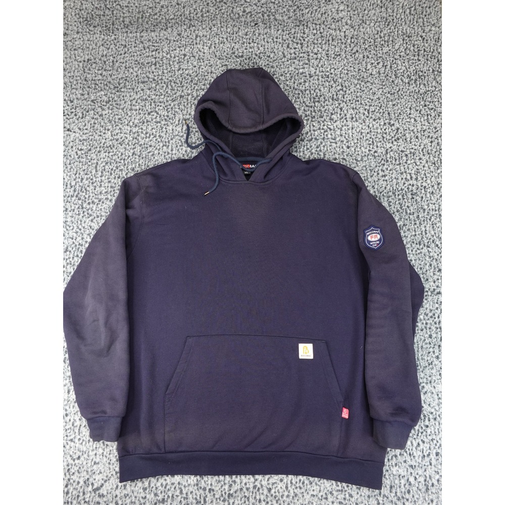 Bocomal Hoodie Mens XL Navy Blue Flame Resistant NFPA 2112 CAT 2 Workwear